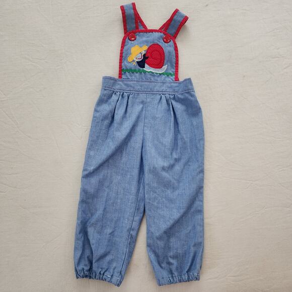 Vintage Other - Vintage Cowboy Snail Overalls 2t